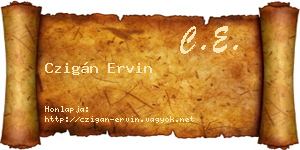 Czigán Ervin névjegykártya